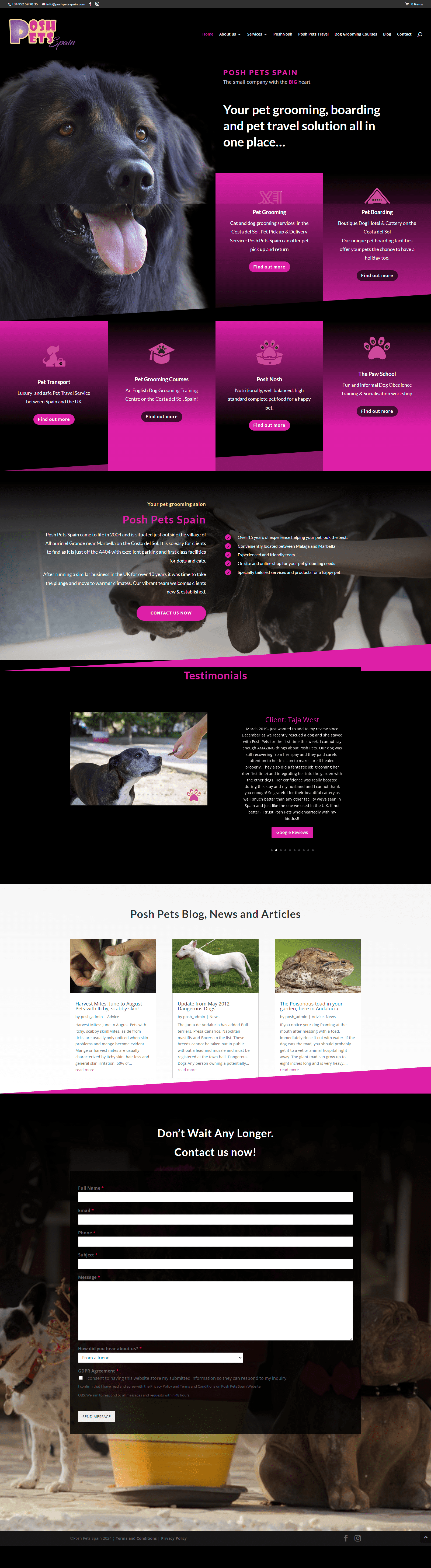 Posh Pets Spain – Luxury Pet Care Services