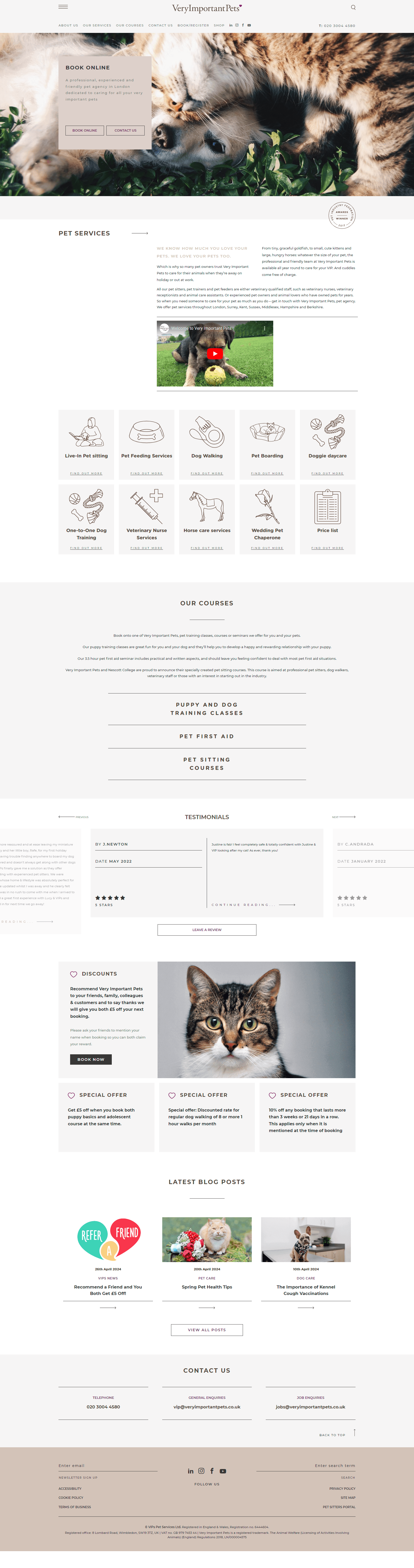 Very Important Pets – Premium Pet Services Website